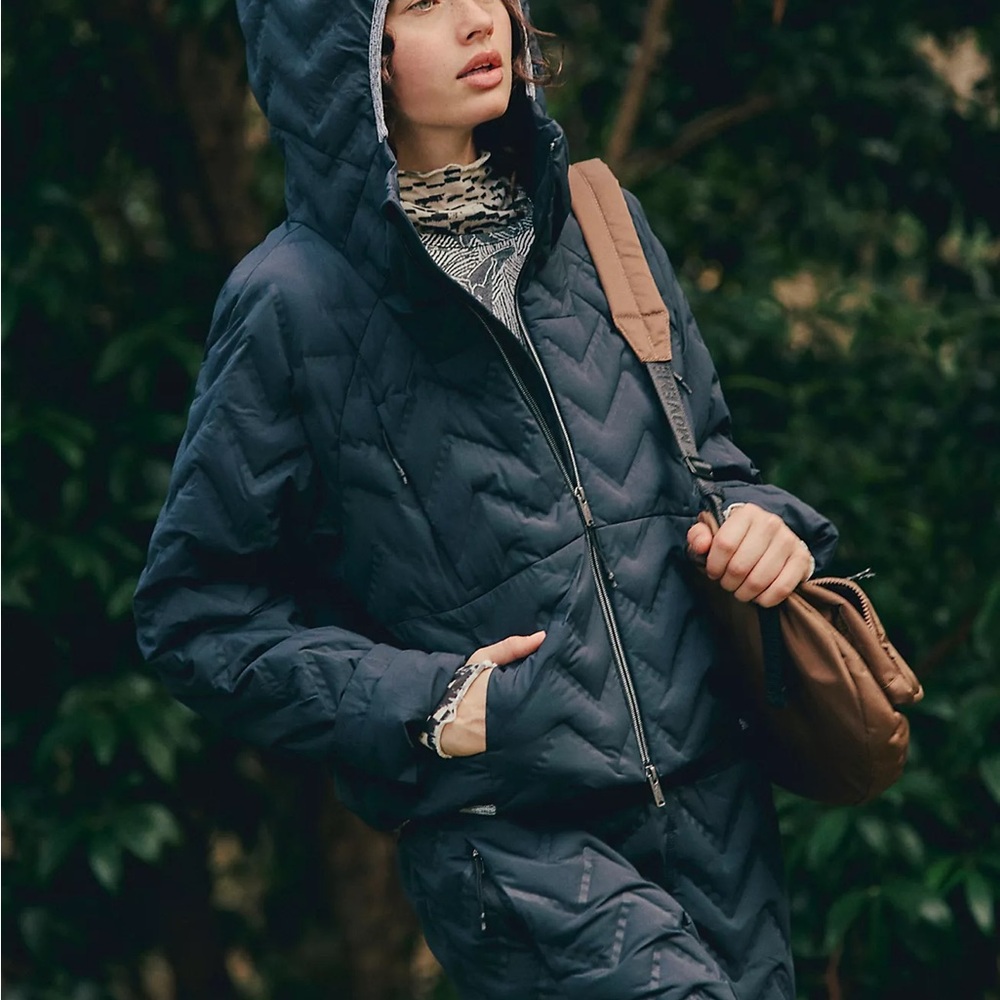 Black Quilted Hooded Puffer from FP Movement